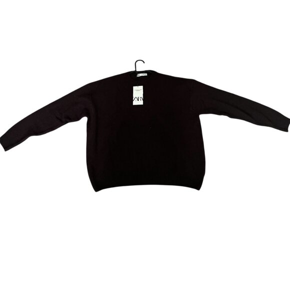 Zara Cashmere Wool Blend Sweater – Chocolate Brown, Size L, Cozy & Chic - Picture 10 of 10